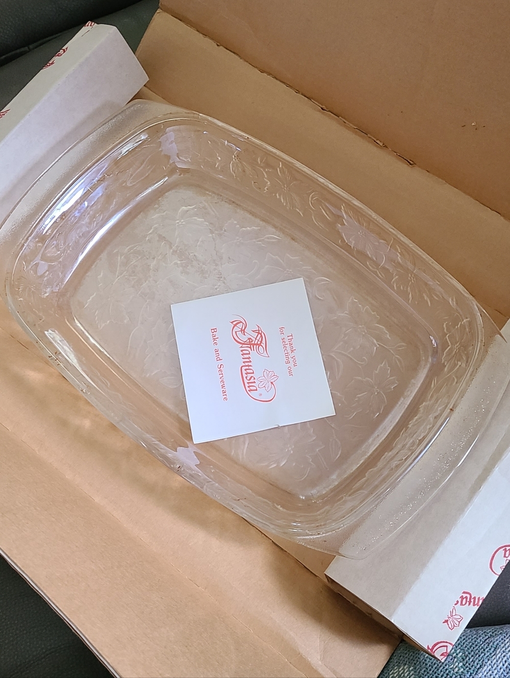 Vintage Princess House Exclusive Fantasia Glass Lasagna Baking 13.5x8.5x2 - Picture 5 of 8